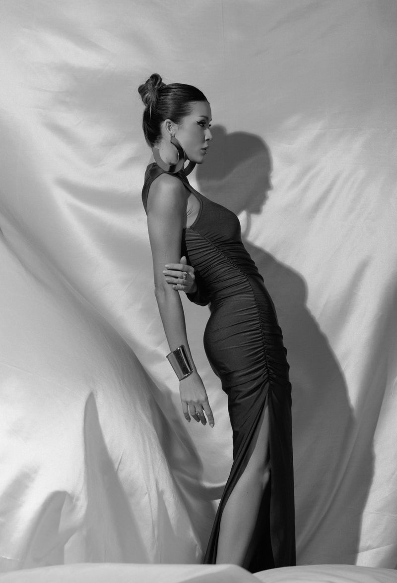 Vestido Longo com Fenda Samire