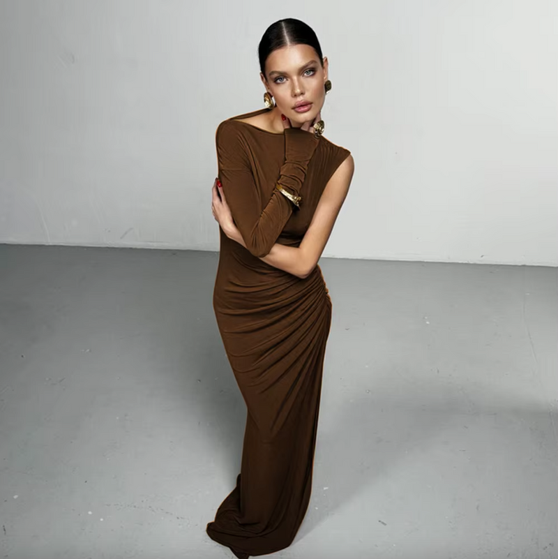 Samire Long Slit Dress