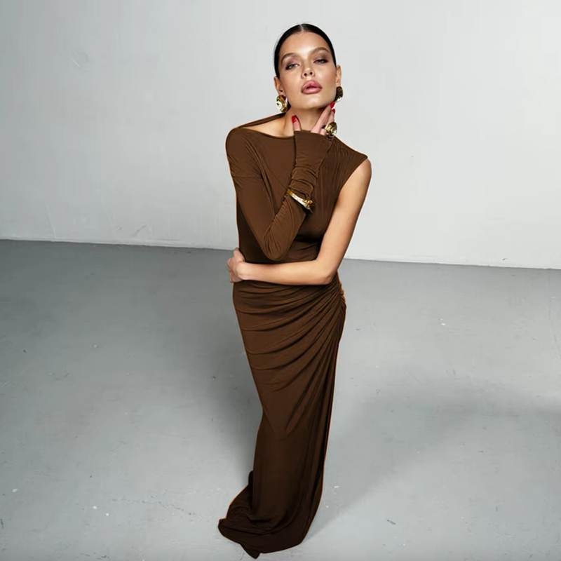 Samire Long Slit Dress