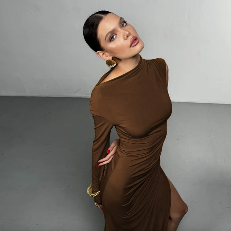Samire Long Slit Dress