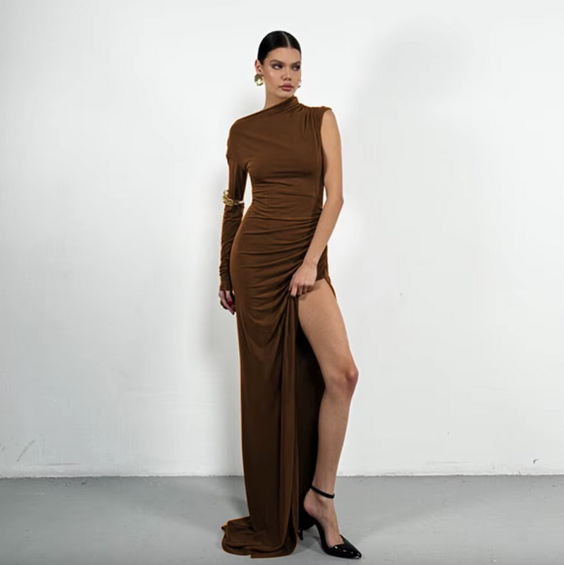 Samire Long Slit Dress