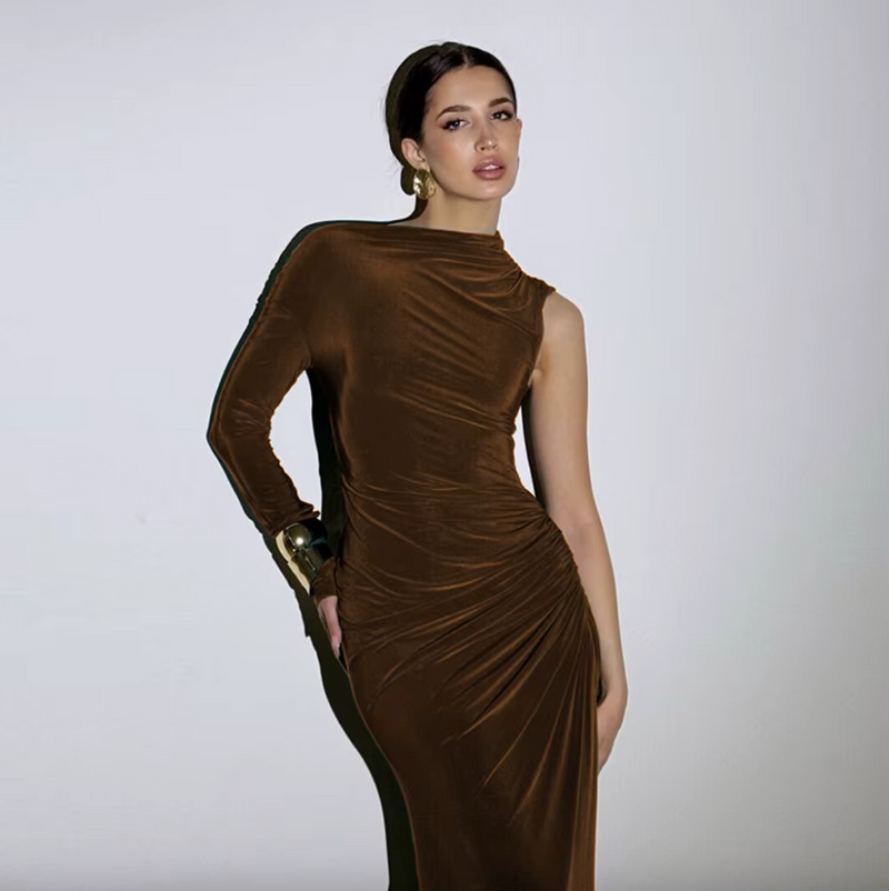 Samire Long Slit Dress