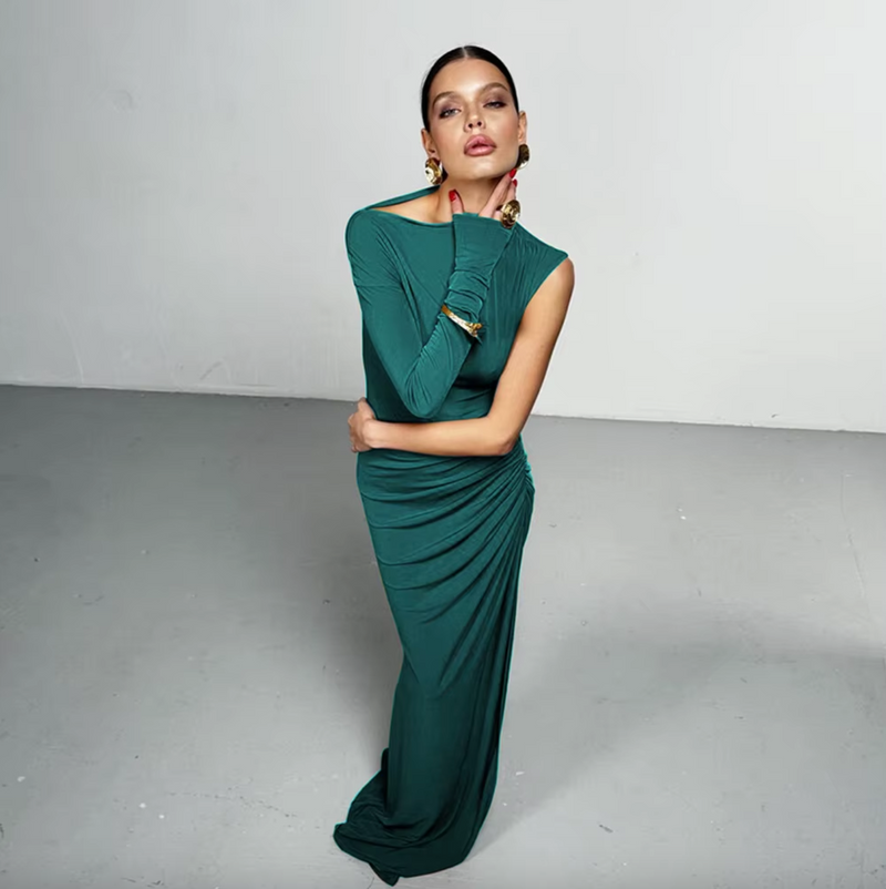 Samire Long Slit Dress