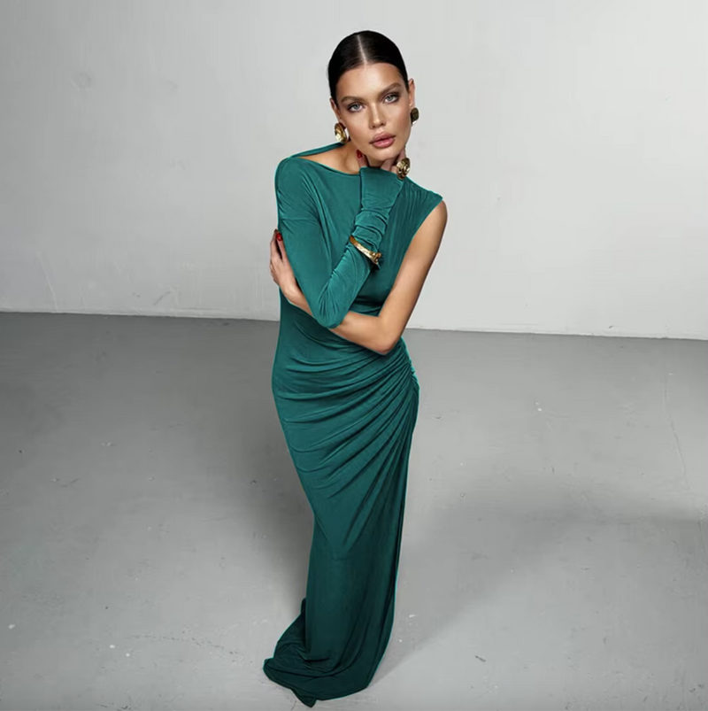 Samire Long Slit Dress
