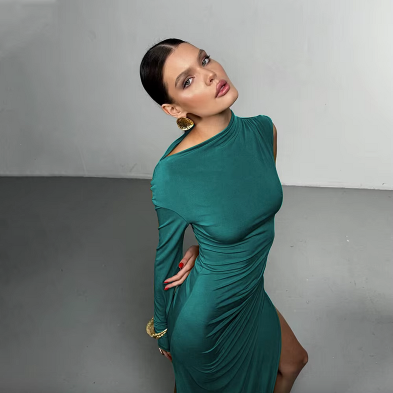 Samire Long Slit Dress