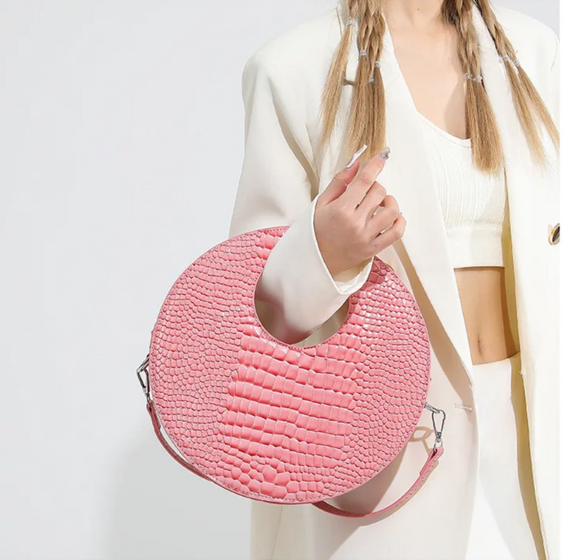 Bolsa Round Bag Croco Yveta