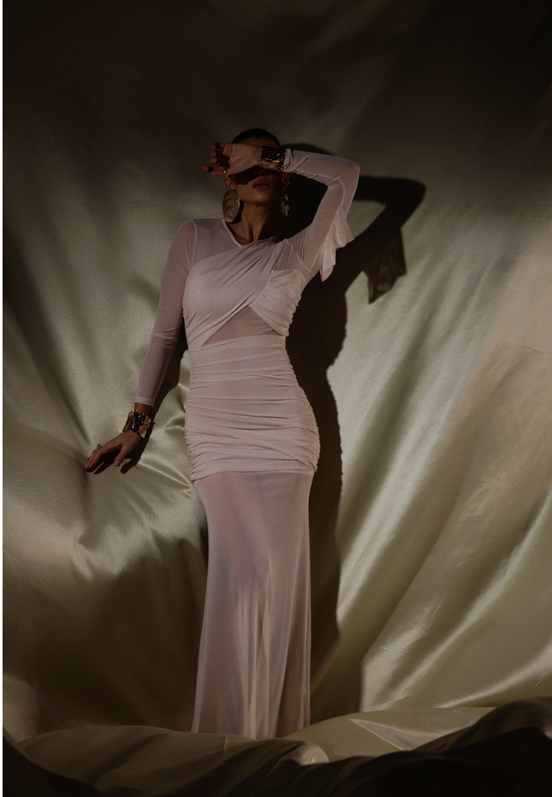 Vestido Longo com Transparência Ciara