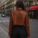 Jaqueta Cropped Croco Avant-Garde