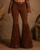 Calça Flare Boho Suede