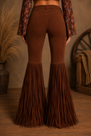 Calça Flare Boho Suede