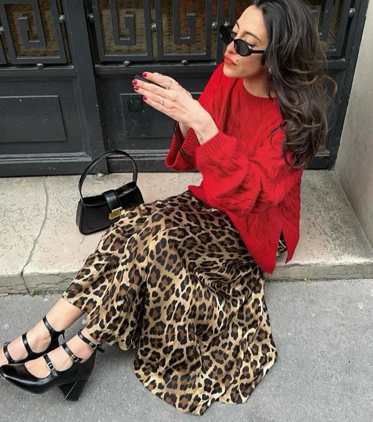 Leopard Midi Skirt