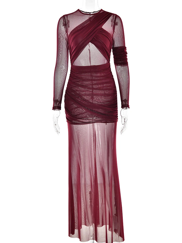 Vestido Longo com Transparência Ciara