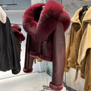 Jaqueta Biker Cropped Borgonha