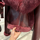 Jaqueta Biker Cropped Borgonha