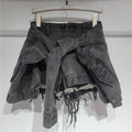 Shorts Saia Denim Fusion: Design Jaqueta Amarrada