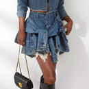 Shorts Saia Denim Fusion: Design Jaqueta Amarrada