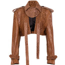 Jaqueta Cropped Croco Avant-Garde