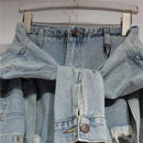 Shorts Saia Denim Fusion: Design Jaqueta Amarrada