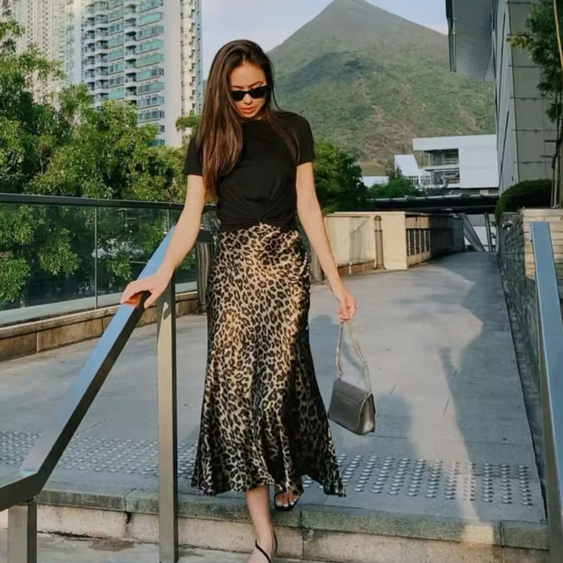 Leopard Midi Skirt
